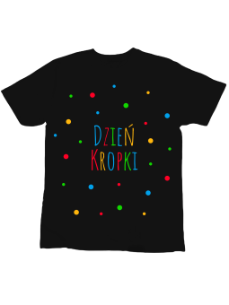 Koszulka Koszulka Dziecięca Dzień Kropki Czarna - Śmieszne T-Shirty z Nadrukami ?