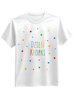 Koszulka Koszulka Męska Dzień Kropki Biała - Śmieszne T-Shirty z Nadrukami ?