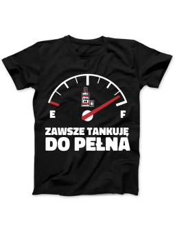Koszulka Koszulka Damska Tankuję Do Pełna Czarna - Śmieszne T-Shirty z Nadrukami ?