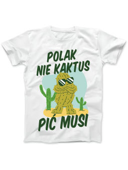 Koszulka Koszulka Damska Polak Nie Kaktus Biała - Śmieszne T-Shirty z Nadrukami ?