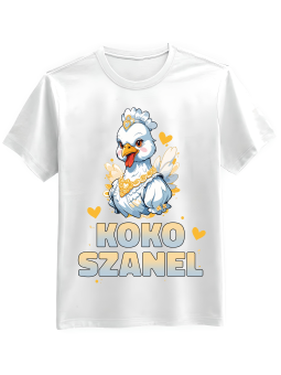 Koszulka Koszulka Męska Koko Szanel Biała - Śmieszne T-Shirty z Nadrukami ?
