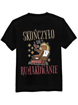 Koszulka Koszulka Męska Rumakowanie Czarna - Śmieszne T-Shirty z Nadrukami ?
