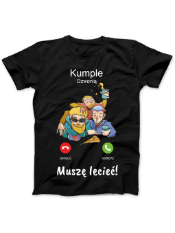 Koszulka Koszulka Damska Kumple Dzwonią Czarna - Śmieszne T-Shirty z Nadrukami ?