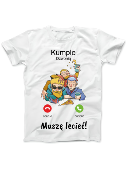 Koszulka Koszulka Damska Kumple Dzwonią Biała - Śmieszne T-Shirty z Nadrukami ?