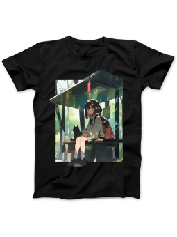 Koszulka Koszulka Damska Anime Przystanek Czarna - Śmieszne T-Shirty z Nadrukami ?