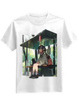 Koszulka Koszulka Męska Anime Przystanek Biała - Śmieszne T-Shirty z Nadrukami ?