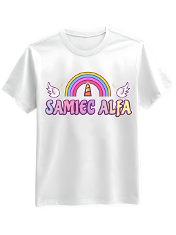 Koszulka Koszulka Męska Samiec Alfa Biała - Śmieszne T-Shirty z Nadrukami ?