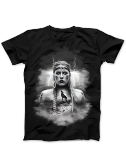 Koszulka Koszulka Damska Viking Woman Czarna - Śmieszne T-Shirty z Nadrukami ?