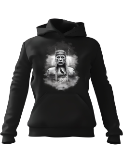 Bluza Damska z kapturem Viking Woman Czarna - Modna Odzież z Nadrukami ?