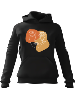 Bluza Damska z kapturem Kobieta Lineart II Czarna - Modna Odzież z Nadrukami ?