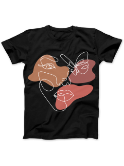 Koszulka Koszulka Damska Kobieta Lineart III Czarna - Śmieszne T-Shirty z Nadrukami ?