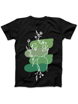 Koszulka Koszulka Damska Kobieta Lineart IV Czarna - Śmieszne T-Shirty z Nadrukami ?