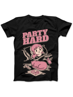 Koszulka Koszulka Damska Bed Party Hard Czarna - Śmieszne T-Shirty z Nadrukami ?