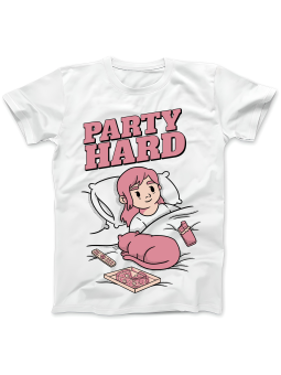 Koszulka Koszulka Damska Bed Party Hard Biała - Śmieszne T-Shirty z Nadrukami ?