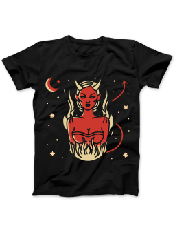 Koszulka Koszulka Damska Devil Woman Czarna - Śmieszne T-Shirty z Nadrukami ?
