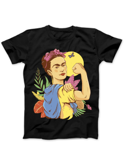Koszulka Koszulka Damska Frida Kahlo Power Czarna - Śmieszne T-Shirty z Nadrukami ?