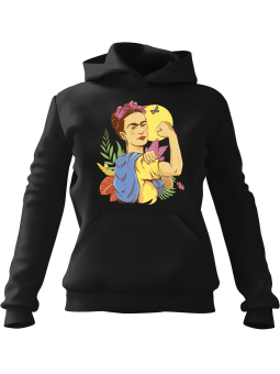 Bluza Damska z kapturem Frida Kahlo Power Czarna - Modna Odzież z Nadrukami ?