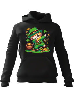 Bluza Damska z kapturem Dzień Świętego Patryka Czarna - Modna Odzież z Nadrukami ?