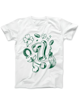 Koszulka Koszulka Damska Symbole Szczęścia Biała - Śmieszne T-Shirty z Nadrukami ?