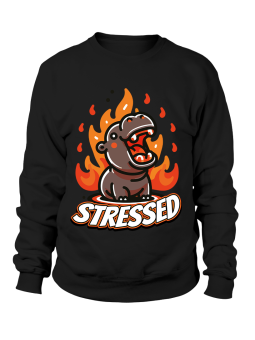 Bluza Damska Stressed Hippo - Śmieszne T-Shirty z Nadrukami ?