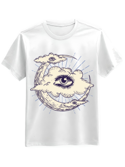 Koszulka Koszulka Męska Chmura z Okiem Biała - Śmieszne T-Shirty z Nadrukami ?