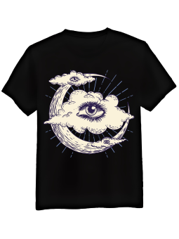 Koszulka Koszulka Męska Chmura z Okiem Czarna - Śmieszne T-Shirty z Nadrukami ?