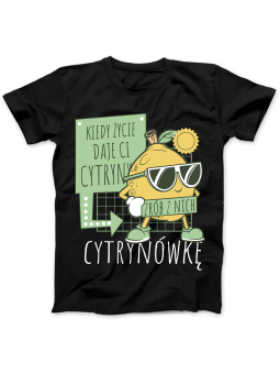 Koszulka Koszulka Damska Zrób Cytrynówkę Czarna - Śmieszne T-Shirty z Nadrukami ?