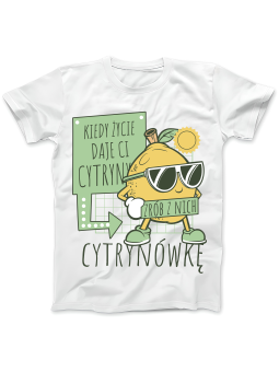 Koszulka Koszulka Damska Zrób Cytrynówkę Biała - Śmieszne T-Shirty z Nadrukami ?