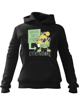 Bluza Męska z kapturem Zrób Cytrynówkę Czarna - Śmieszne gadżety z Nadrukami ?