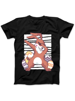 Koszulka Koszulka Damska Zając z Jajkami DAB Czarna - Śmieszne T-Shirty z Nadrukami ?