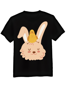 Koszulka Koszulka Męska Zajączek z Kurczaczkiem Czarna - Śmieszne T-Shirty z Nadrukami ?