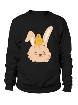 Bluza Męska Zajączek z Kurczaczkiem Czarna - Śmieszne T-Shirty z Nadrukami ?
