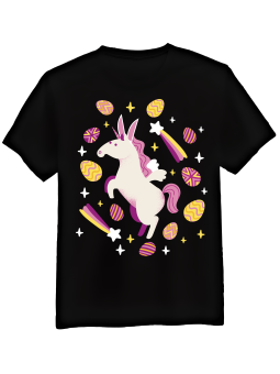 Koszulka Koszulka Męska Wielkanocny Jednorożec Czarna - Śmieszne T-Shirty z Nadrukami ?