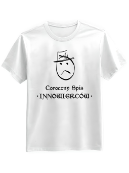 Koszulka Koszulka Męska 1670 Coroczny Spis Innowierców Biała - Śmieszne T-Shirty z Nadrukami ?