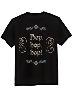 Koszulka Koszulka Męska 1670 Hop, hop, hop! Czarna - Śmieszne T-Shirty z Nadrukami ?