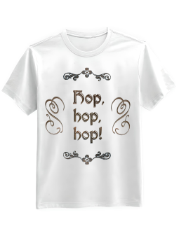 Koszulka Koszulka Męska 1670 Hop, hop, hop! Biała - Śmieszne T-Shirty z Nadrukami ?