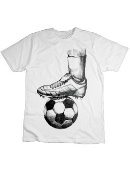 Koszulka Koszulka Dziecięca Rysunek Piłkarski Biała - Śmieszne T-Shirty z Nadrukami ?