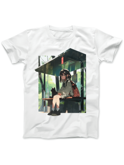 Koszulka Koszulka Damska Anime Przystanek Biała - Śmieszne T-Shirty z Nadrukami ?