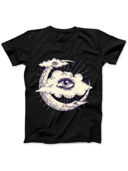 Koszulka Koszulka Damska Chmura z Okiem Czarna - Śmieszne T-Shirty z Nadrukami ?