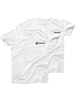 Koszulka Zestaw 2x Koszulka Męska HiPanda z Nadrukiem na Piersi Biała - Śmieszne T-Shirty z Nadrukami ?