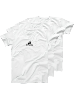 Koszulka Zestaw 3x Koszulka Męska HiPanda Biała - Śmieszne T-Shirty z Nadrukami ?