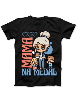 Koszulka Damska Mama z Kawą Na Medal