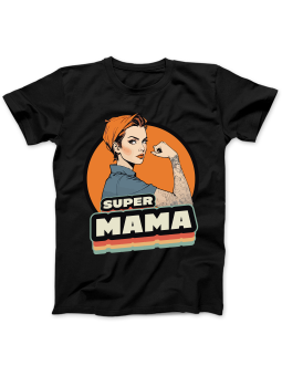 Koszulka Damska Super Mama Vintage