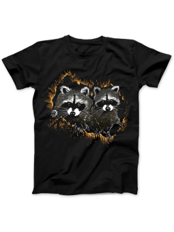 Koszulka Koszulka Damska Szop z Gitarą Czarna - Śmieszne T-Shirty z Nadrukami ?