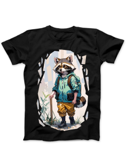 Koszulka Koszulka Damska Szop z Gitarą Czarna - Śmieszne T-Shirty z Nadrukami ?