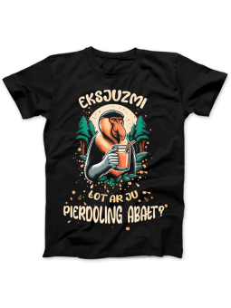 Koszulka Koszulka Damska Szop z Gitarą Czarna - Śmieszne T-Shirty z Nadrukami ?