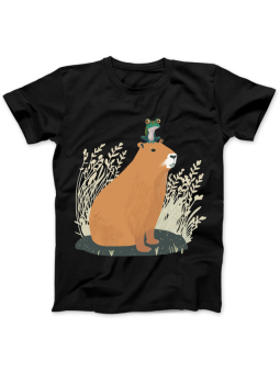 Koszulka Koszulka Damska Szop z Gitarą Czarna - Śmieszne T-Shirty z Nadrukami ?