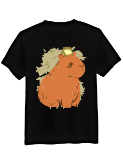 Koszulka Męska Słodka Kapibara z Żabą