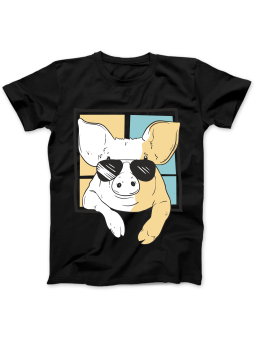 Koszulka Koszulka Damska Szop z Gitarą Czarna - Śmieszne T-Shirty z Nadrukami ?