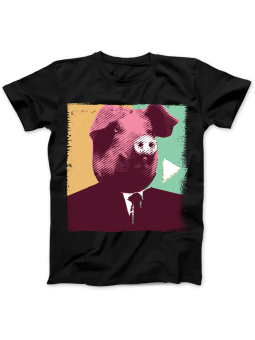 Koszulka Koszulka Damska Szop z Gitarą Czarna - Śmieszne T-Shirty z Nadrukami ?